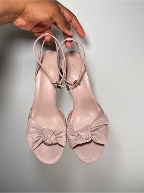 ALDO Blush Pink Knot-Front Slingback Sandals
